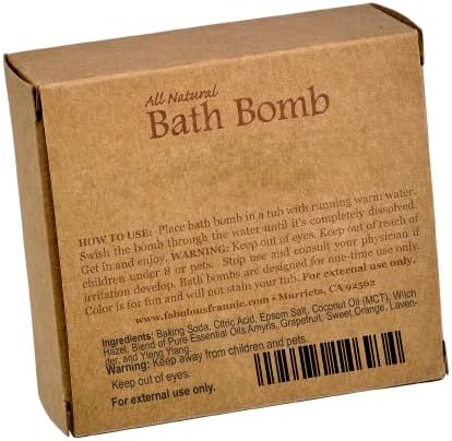 Fabulous Frannie Seduction Romance Natural, Handmade Bath Bomb Set, Rich in Essential Oil, Mineral Salt, Coconut Oil, Witch Hazel, Fizzies to Moisturize Skin 2.5oz (Pack of 1)