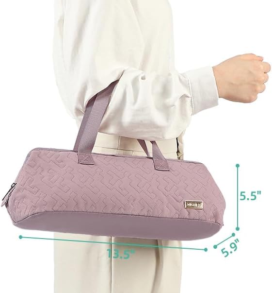 NISHEL Hair Tools Travel Carrying Bag, Portable Hair Air Wrap Dryer Case, Hair Dryer/Curling Iron/Airstraight Attachment Organizer, Peach Pink