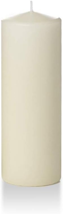 yummi 3" x 8" Ivory Round Pillar Candles - 3 per Pack
