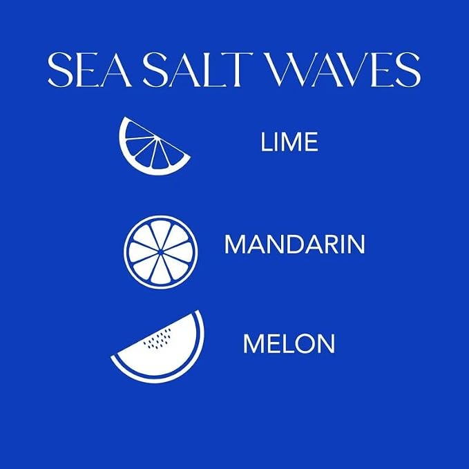 DW Home Sea Salt Waves Scented Candles, 9 oz Single Wick Medium Jar, Up to 33 Hour Burn Time, Strong Long Lasting Fresh Marine Citrus Fragrance, Perfect for Home & Housewarming Gifts
