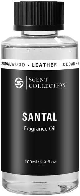 Luxury Hotel Scent Santal 200ml/6.76Fl oz Diffuser Oil Waterless Essential Aromatherapy for Cold Air & Car Diffusers – Long Lasting Refill for Large Room & Home - Signature Sandalwood