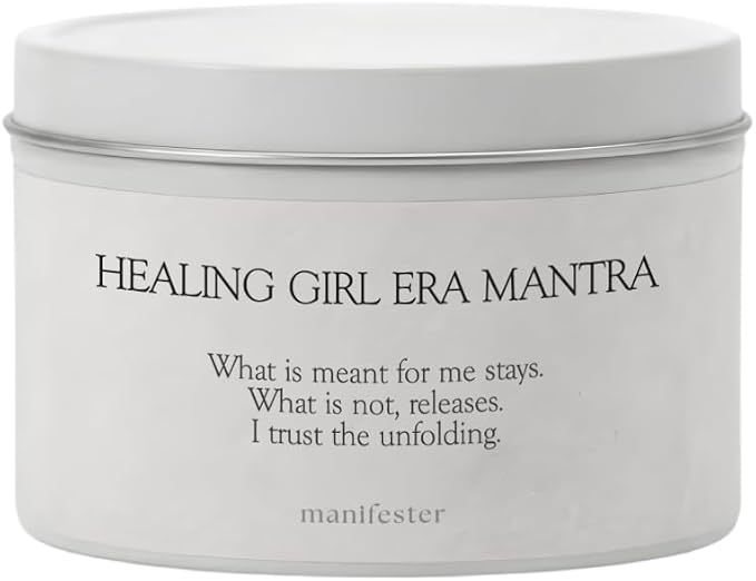 Healing Girl Natural Soy Wax Candle with Mantra – Clean Burn 100% Cotton Wick (No Lead or Zinc) – Phthalate-Free & Paraben-Free – Long-Lasting – 6 oz (Healing Girl Era Sage + Palo Santo)