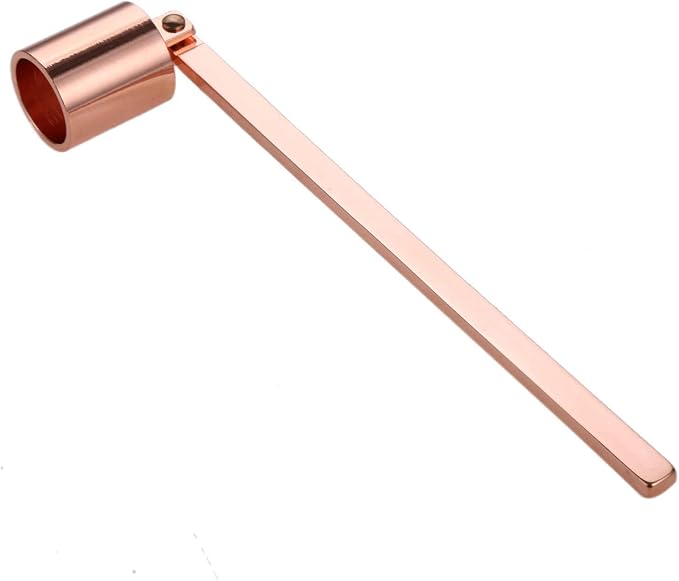MUXSAM 4 in 1 Candle Accessory Set - Candle Wick Snuffer, Trimmer, Dipper & Storage Tray - Rose Gold
