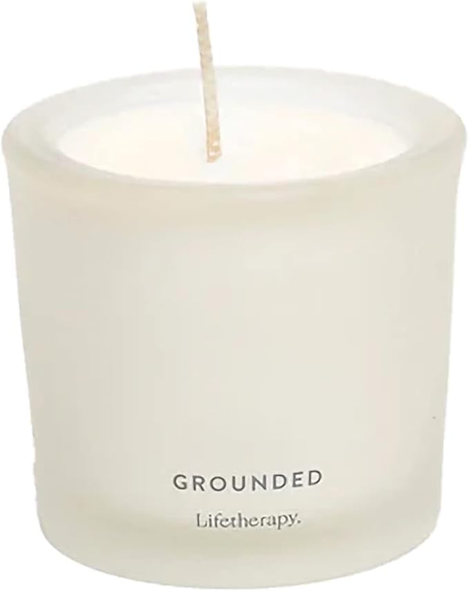 Lifetherapy Grounded Scented Soy Votive Candle, Natural Wax, 2.5 Oz | Scented soy votive candle with clean burn, long lasting fragrance, and natural wax for home décor