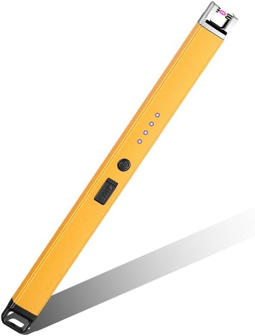 Candle Lighter Electric Arc Lighters for Candle, Long Neck Flameless & Windproof Rechargeable USB, Camping BBQ (Blonde)