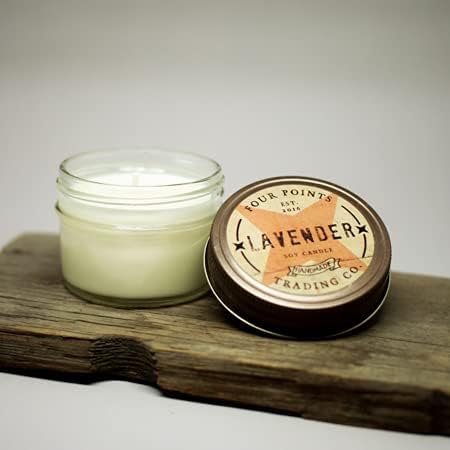 Four Points Trading Company Candles - Lavender Aromatherapy Candle - Perfect Candle for Women or Men - Great for Birthday, Grandma, Mom, Home and Apartment Decor - 100% Soy Candle - 4oz