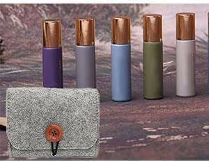 AUONY Essential Oil Carrying Case Bag, 6 Bottles Essential Oils Travel Organizer Pouch Bag for 5ML / 10ML / 15ML Oils