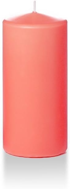 yummi 3" x 6" Coral Round Pillar Candles - 3 per Pack