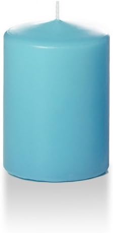 yummi 3" x 4" Caribbean Blue Round Pillar Candles - 3 per Pack