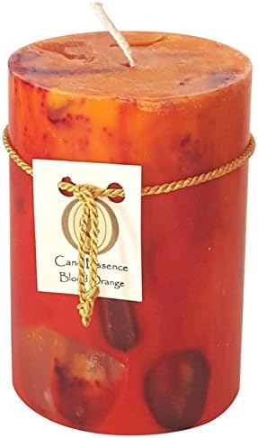 Handmade Scented Candle - Long Burning Pillar - Blood Orange Scent (Small)