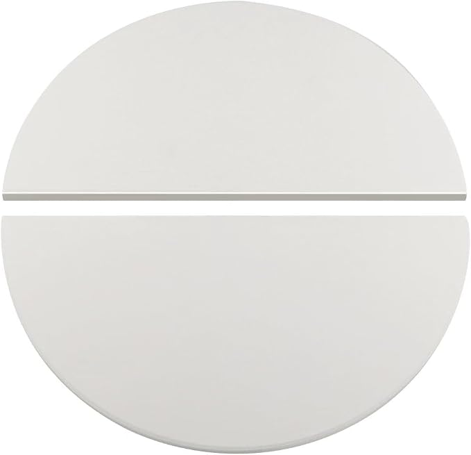15 inch Half Moon Ceramic Heat Deflector Plates for Kamado Joe Classic I, II, III,Big Green Egg Grill parts, 2-Pack,White