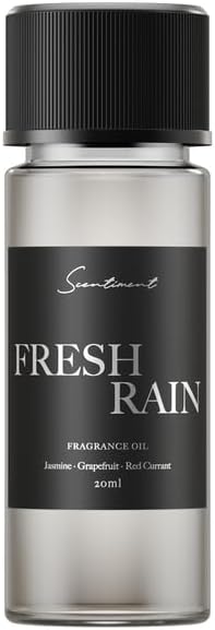 Scentiment Fresh Rain Diffuser Oil - Premium Hotel Scent with Notes of Jasmine, Grapefruit and Red Currant Home Scent, Hotel Fragrance Oil Diffuser Refill - 0.68 fl oz (20 mL)
