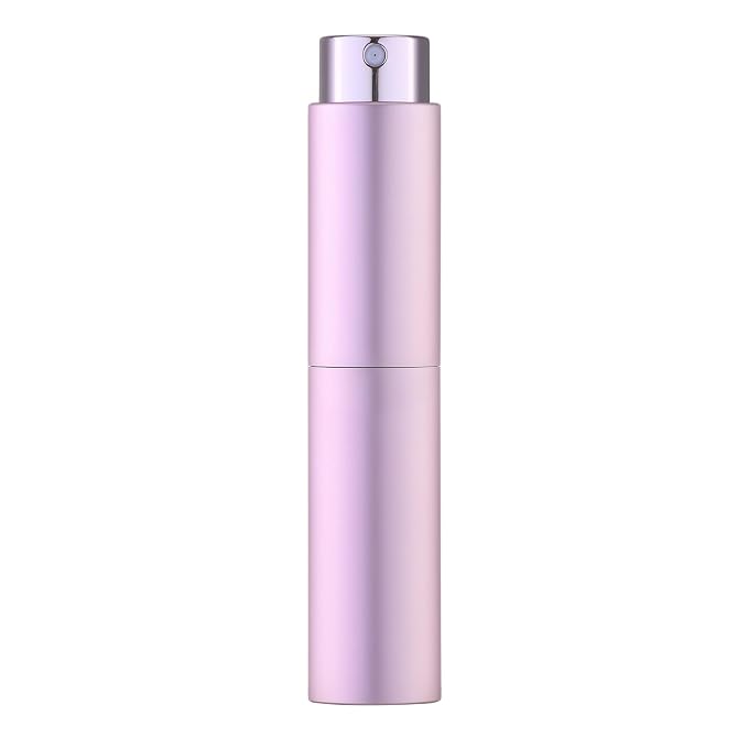 Tekson 10ml Travel Perfume Atomizer Refillable, Mini Cologne Spray Bottle Empty, Small Coffee Spray Bottle (Pink)