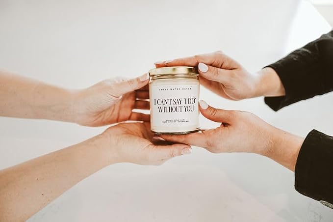 Sweet Water Decor I Can't Say I Do Without You Candle, Engagement Gift for Bride-to-Be Bridal Shower, 9oz Soy Candle with Gold Lid, Non-Toxic, Sea Salt Citrus Musk Amber Scent, Future Mrs. Decorations