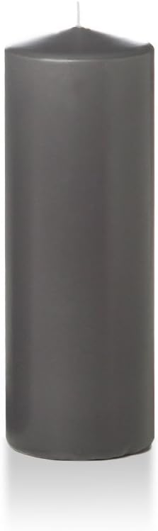 yummi 3" x 8" Gray Round Pillar Candles - 3 per Pack