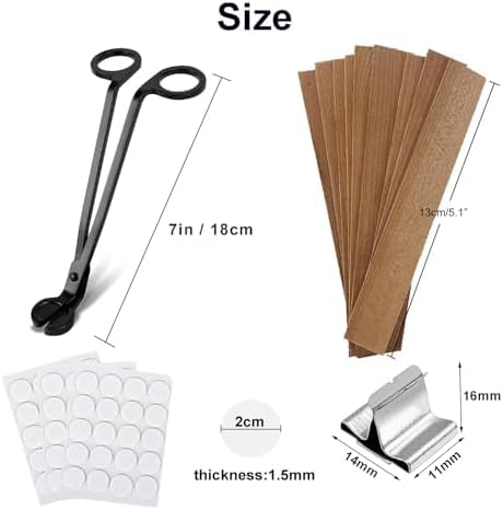 Wooden Candle Wicks with Wick Trimmer Cutter Crackling Candle Wicks kit 5.1 X 0.5 X 0.04 Inch Natural Candle Wood Wicks with Stand Candle Cores for DIY Candle Making Craft