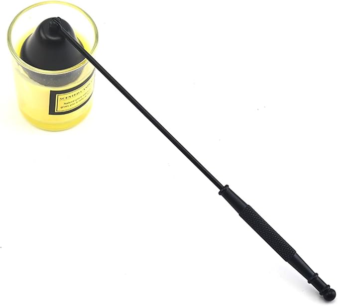 Horn Model Candle Extinguishing Cover 21cm Black Aroma Candle Tools Antique Style Stainless Steel with Long Handle Polished Wick Flame Snuffer