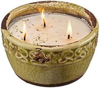 Swan Creek 17 Ounce, 50 Hours "Citrus and Sage" Candle in Round Pottery