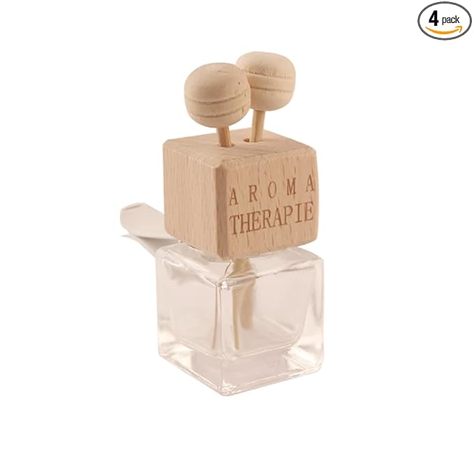 10Packs 8ml Empty Car Air Freshener Vent Clip, Clear Glass Essential Oil Diffuser Outlet Auto Perfume Aromatherapy Bottle Vials Fragrance Ornament Decor (10pcs)