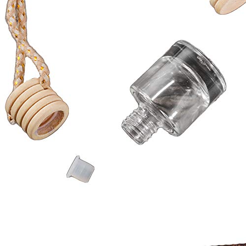 ConStore 10pcs Car Hanging Glass Pendant Perfume Aromatherapy Bottle Refillable Hanging Diffuser Air Fresher Ornament Vials