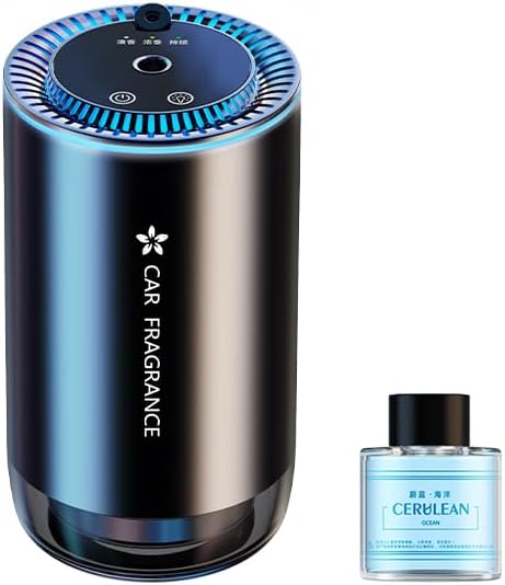 Portable Essential Oil Diffuser & Car Air Freshener, 50ml Nano Nebulizer with 3 Adjustable Levels, Built-in Battery for Home, Office, Travel, Mild Plant Perfume for All Ages（Ocean）
