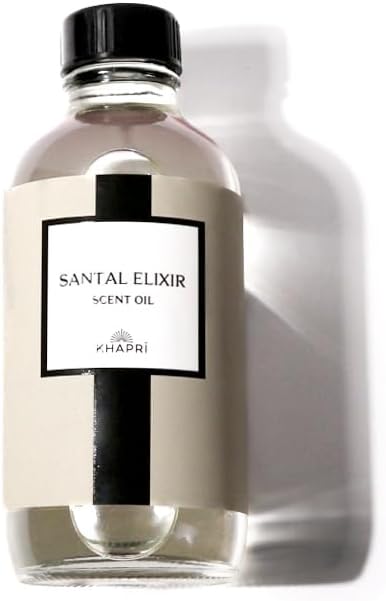 Hotel Inspired Home Perfume Collection - Santal Elixir Scent - Premium Essential Oil Blend for Diffusers (150mL / 5.1 Fl Oz) Aroma with Sandalwood, Cardamom, Geranium | Long-Lasting, Made in USA