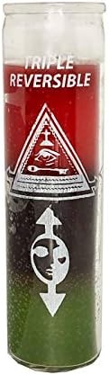 Triple Action Reversible 7 Day Candle to Reverse Spells Red, Black and Green