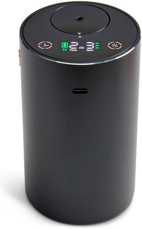 NEOM Wellbeing Pod Mini+ Essential Oil Diffuser, Black I Waterless and Wireless I Portable & Versatile - car, Office or Home I Up to 125 Hours of Natural Fragrance use per Charge