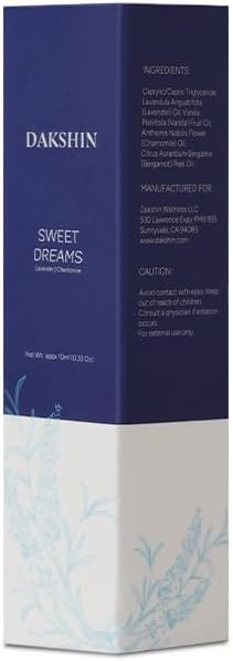 DAKSHIN Sweet Dreams Essential Oil Roll-On | Lavender, Vanilla, Chamomile & Bergamot | Naturally Calming Bedtime Aromatherapy | Cruelty-Free | 10ml