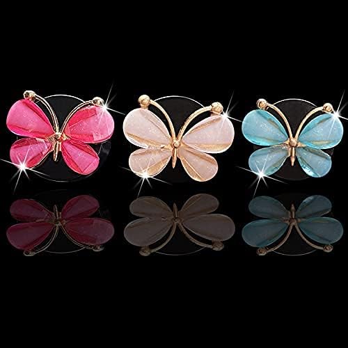 3Pcs Lovely Butterfly Car Clip, Cute Air Conditioning Outlet Diffuser Charm, Vent Accessories, Interior Decor for Girls & Women