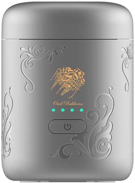 Mini Portable USB Smart Incense Burner, Rechargeable Arabic Oud Burner, Electronic Bukhoor Diffuser with LED Battery Indicator, Compact Aroma Diffuser for Home, Office, Car (White)