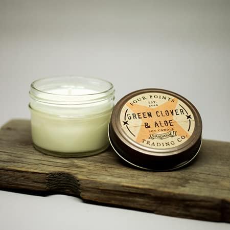 Green CloverScented 4 Oz Soy Aromatherapy Candle w/Jar - Four Points Trading Co.