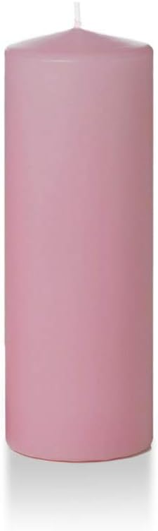 yummi 3" x 8" Light Rose Round Pillar Candles - 3 per Pack