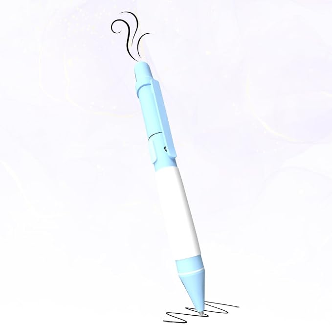 Aromatherapy Writing Pen Battery with Real Ink Tip and Hidden Diffuser Port, Soft Touch Ballpoint for Note Taking, Signature, and On-The-Go Relaxation, Rechargeable Wellness Gift for Office (Sky)