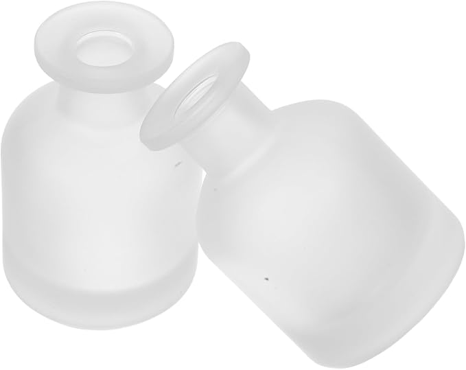 COLLBATH 2pcs Decorative Glass Cylindrical Reed Diffuser Bottles Refillable Containers for Home and Office Stylish Aroma Enhancer Effortless Cleaning Consistent Fragrance for Various Spaces