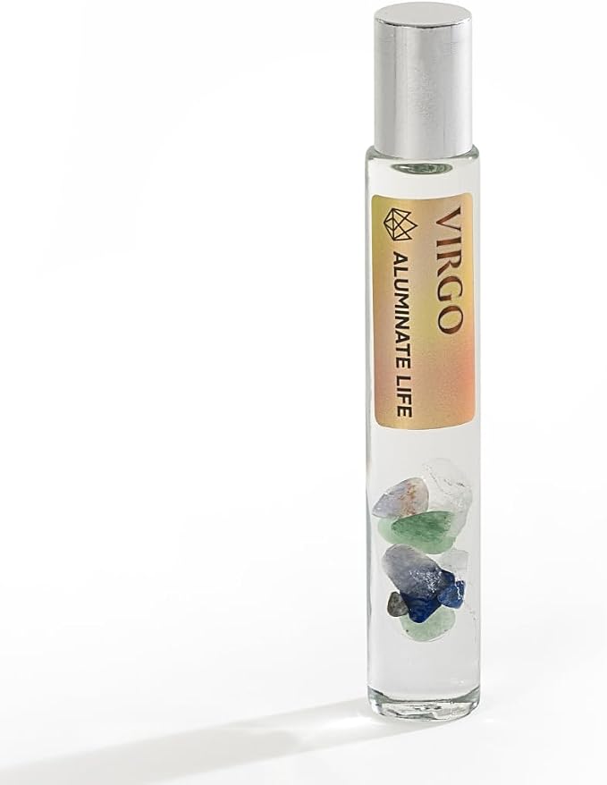 Virgo Zodiac Crystal-Infused Essential Oil Rollerball, Aromatherapy Blend - Balance & Clarity, Premium Astrology Sign Birthday Gift, Natural Therapeutic Roller, 10 mL