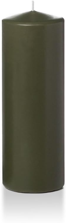 yummi 3" x 8" Olive Round Pillar Candles - 3 per Pack