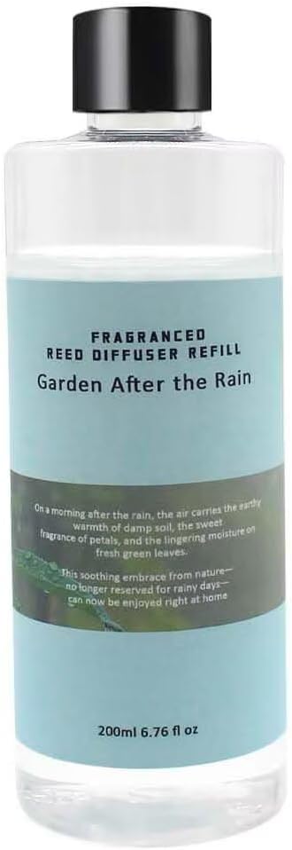 Scent Diffuser Oil Refill | 6.76 fl oz(200ml) Home Fragrance Defusers | Scented Aroma Essential Oil Reed Diffuser Garden After Rain 200ml