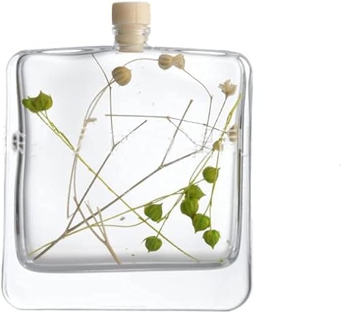 100ML/3.3OZ Clear Glass Diffuser Bottles Square Empty Essential Oils Refill Replacement Scent Fragrance Reed Diffuser Jars DIY Perfume with Dry Flower Home Decor Wedding Favors Gifts