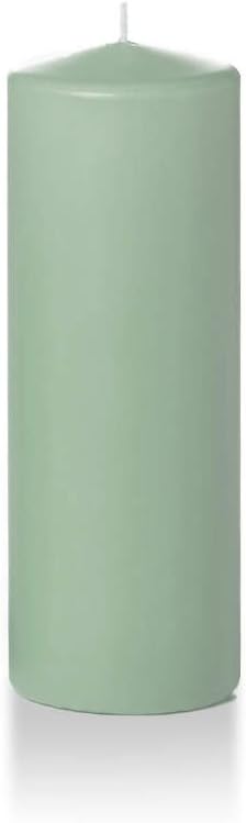 yummi 3" x 8" Sage Round Pillar Candles - 3 per Pack