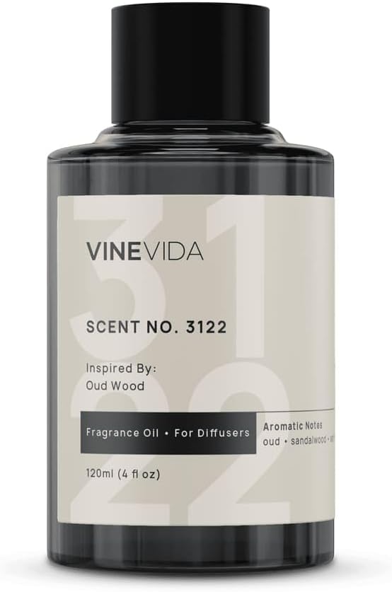 VINEVIDA [4 Oz] Inspired by: Oud Wood; Diffuser Oil Refill | Premium Scent Diffuser Oil for Home | Non-Toxic Fragrance
