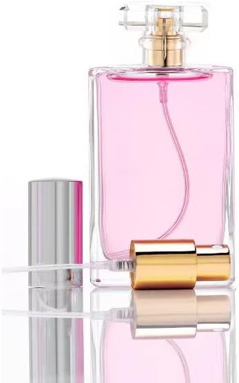 100ml Glass Perfume Atomizer,2 Pcs Empty Refillable Perfume Spray Bottle for Men and Women,Portable Fragrance Fine Mist Spray Bottle Dispenser for Travel (Gold+Black)
