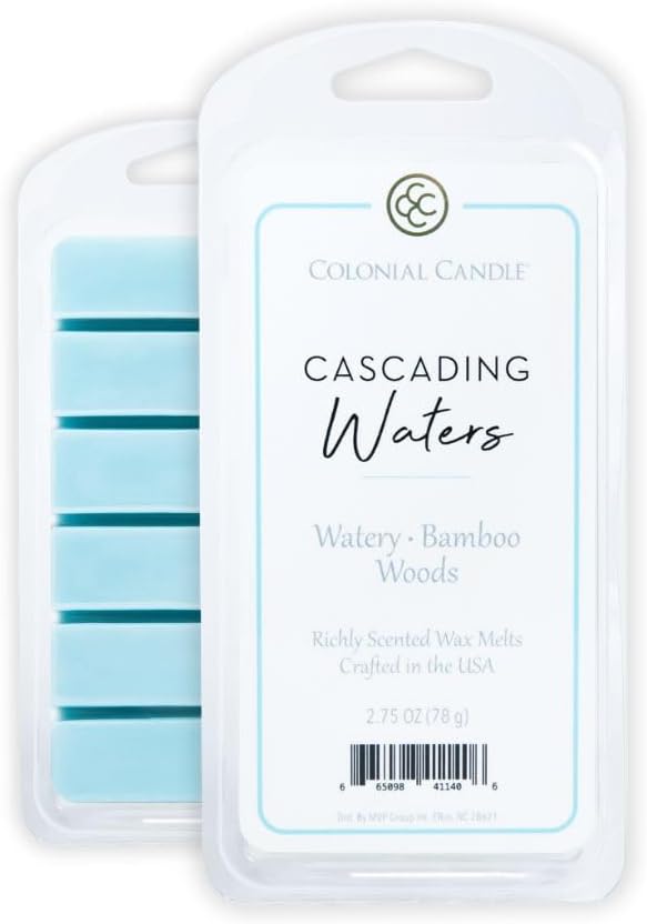 Colonial Candle Cascading Waters Scented Wax Melts, Wax Melt Warmer Cubes, Long Lasting Scented Wax Warmer Cubes, 4 Pack, 6 Cubes Each - Made in The USA