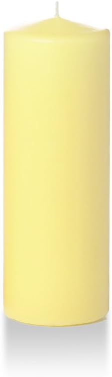 yummi 3" x 8" Buttercup Yellow Round Pillar Candles - 3 per Pack