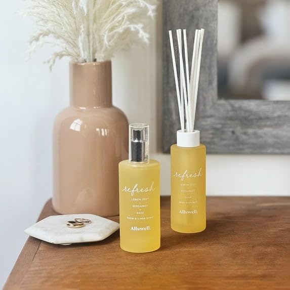 Scented Re ed Diffuser 3 Fl oz (90mL) 8 Synthetic (Refresh (Lemon Zest + Bergamot + Sage))