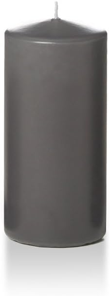 yummi 3" x 6" Gray Round Pillar Candles - 3 per Pack