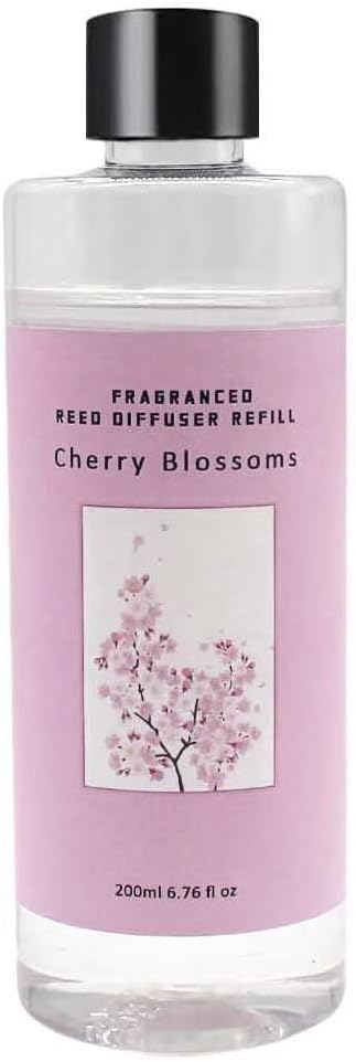 Scent Diffuser Oil Refill | 6.76 fl oz(200ml) Home Fragrance Defusers | Scented Aroma Essential Oil Reed Diffuser Cherry Blossoms 200ml