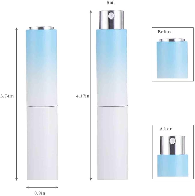 8ML Atomizer Perfume Spray Bottle for Travel (5 PCS) Empty Cologne Dispenser, Refillable Portable Sprayer