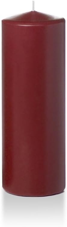 yummi 3" x 8" Burgundy Round Pillar Candles - 3 per Pack