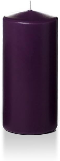 yummi 3" x 6" Dark Purple Round Pillar Candles - 3 per Pack